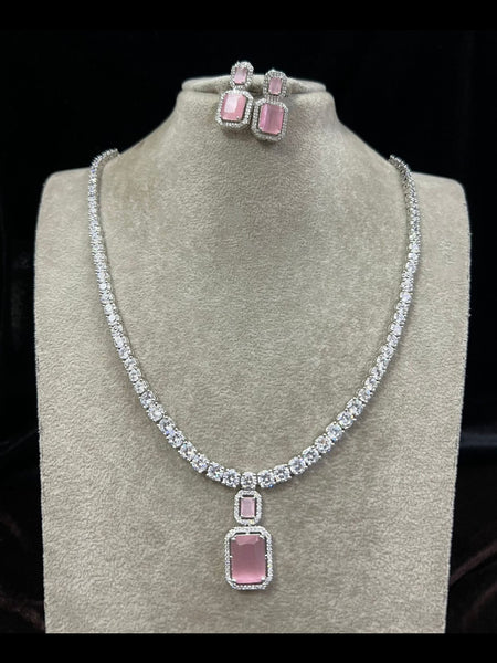 Zirconia Indian Jewelry - Zirconia Necklace & Earrings