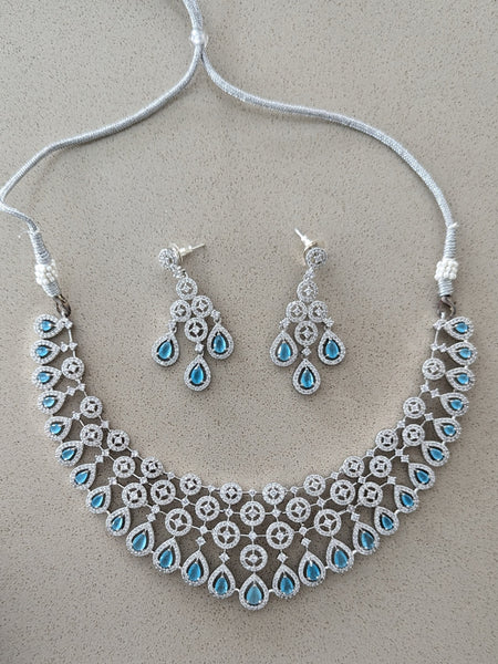 Zirconia Indian Jewelry - Zirconia Necklace & Earrings