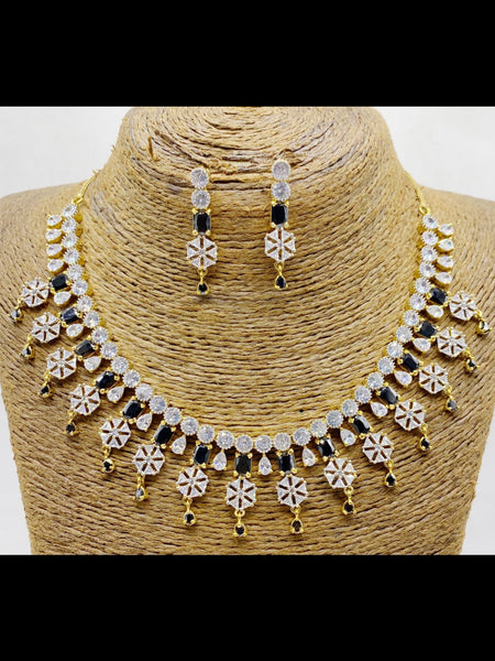 Zirconia Indian Jewelry - Zirconia Necklace & Earrings