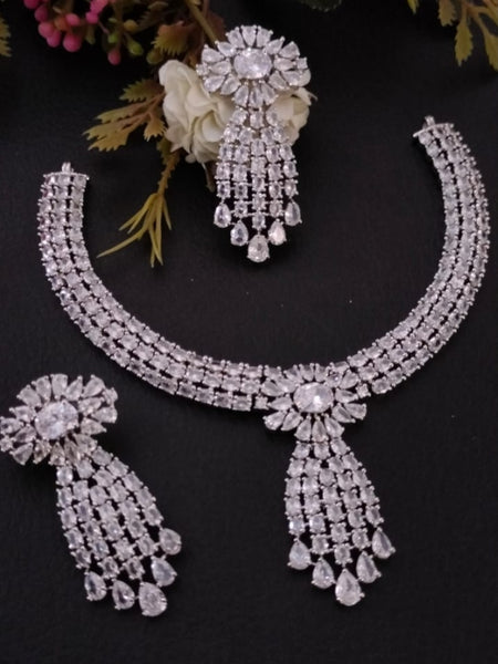 Necklace Indian Jewelry - Zirconia Necklace & Earrings