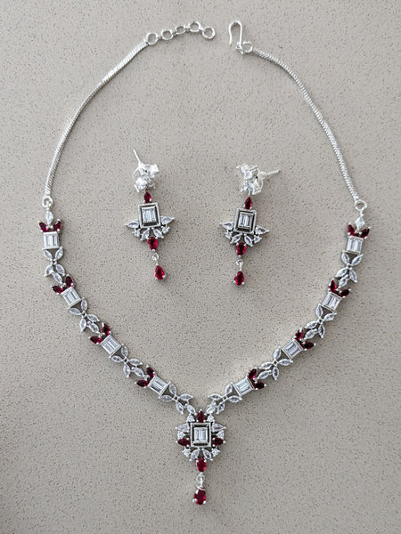 Zirconia Indian Jewelry - Zirconia Necklace & Earrings