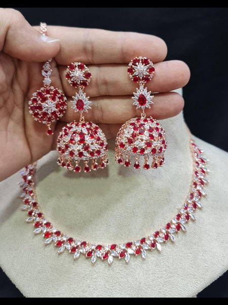 Necklace Indian Jewelry - Zirconia Necklace & Earrings