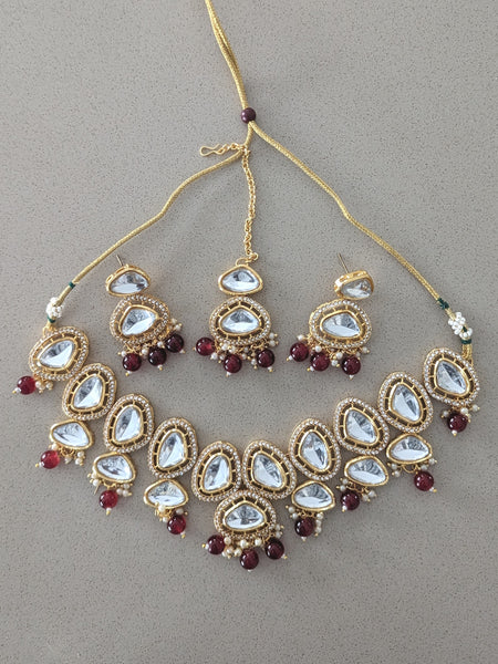 Zirconia Indian Jewelry - Zirconia Necklace & Earrings