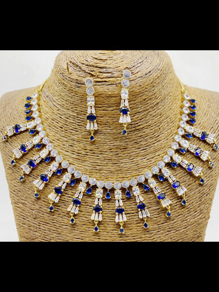 Zirconia Indian Jewelry - Zirconia Necklace & Earrings