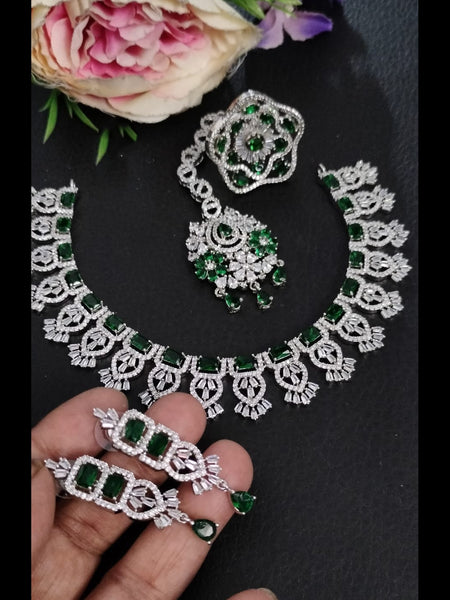 Necklace Indian Jewelry - Zirconia Necklace & Earrings