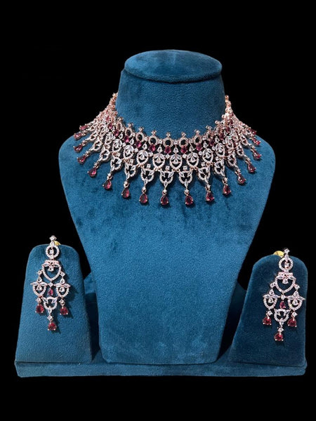  Indian Jewelry - Zirconia Necklace & Earrings
