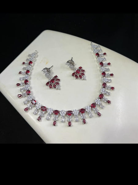  Indian Jewelry - Zirconia Necklace & Earrings