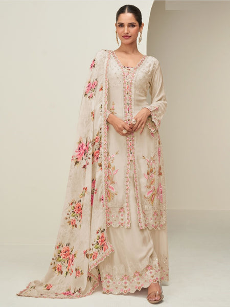  Indian Dress - Chinon Silk Embroidery