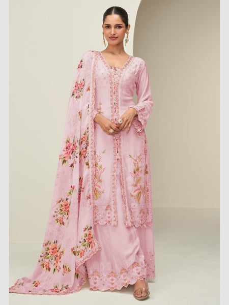 Salwar Kameez - Chinon Silk Embroidery