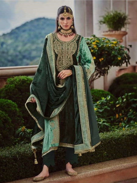 Straight Indian Dress - Silky Velvet Embroidery