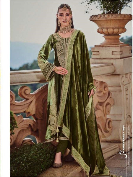 Straight Indian Dress - Silky Velvet Embroidery