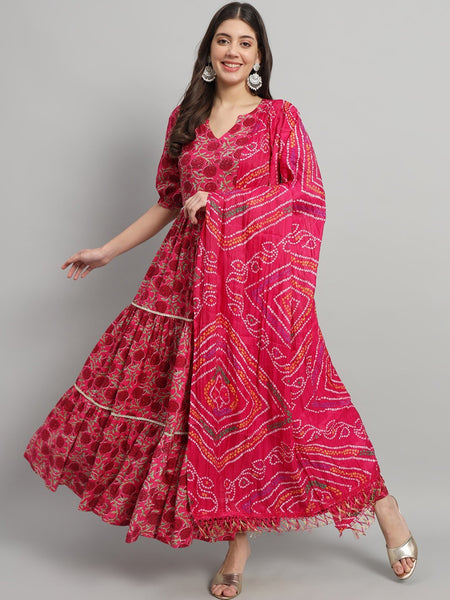 Kurti - Floral Printed Kurta Set