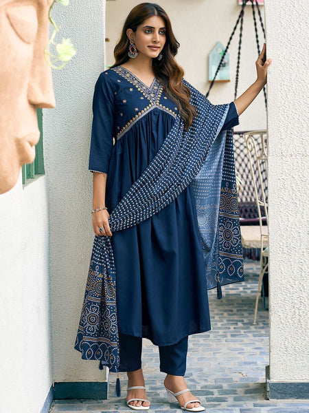 Kurti - Floral Sequinned  Kurta Set