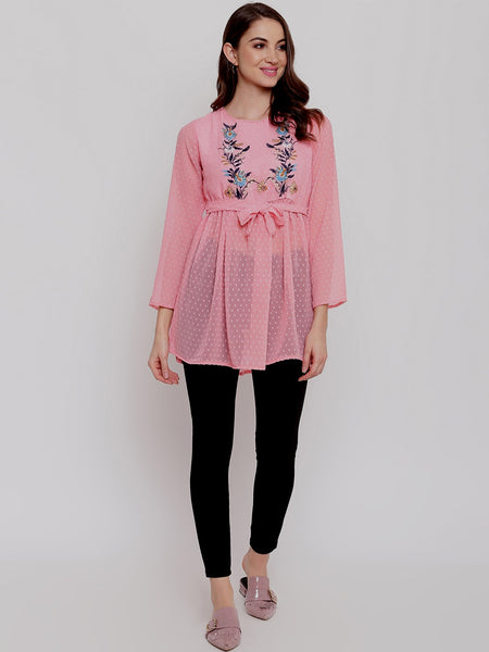 Kurti - Embroidered Polyester Kurti