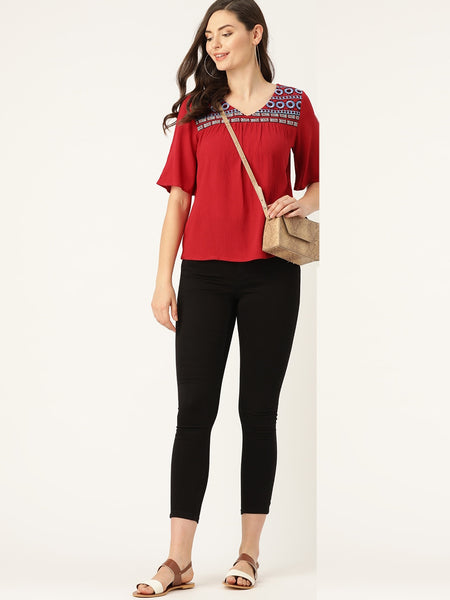 Kurti - Embroidered A-Line Kurti