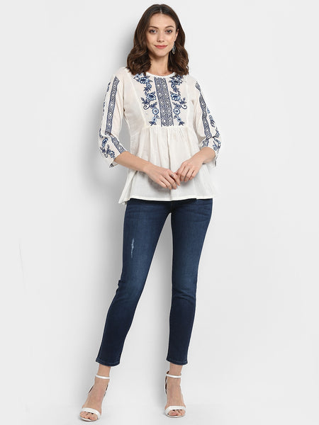 Kurti - Embroidered Pure Cotton