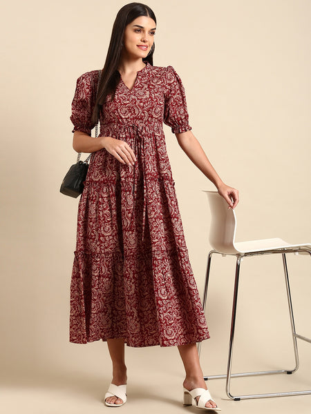 Kurti - Floral Print A-Line Kurti