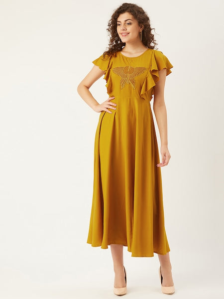 Kurti - Butterfly Applique A-Line Kurti