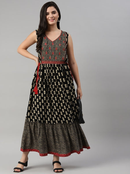 Kurti - Ethnic Motif Printed A-Line Kurti