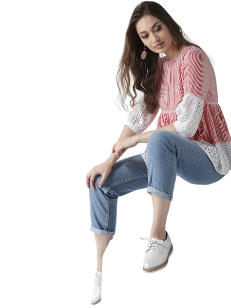 Kurti - Schiffli embroidered Viscose Kurti