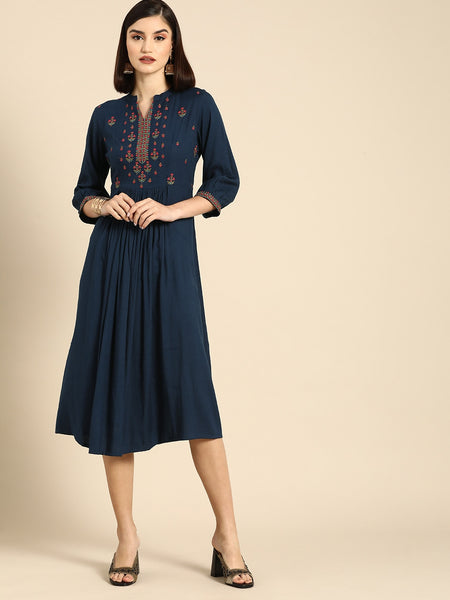 Kurti - Embroidered A-Line Kurti