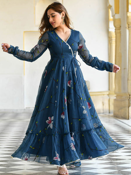 Kurti - Floral Printed Wrap Kurti