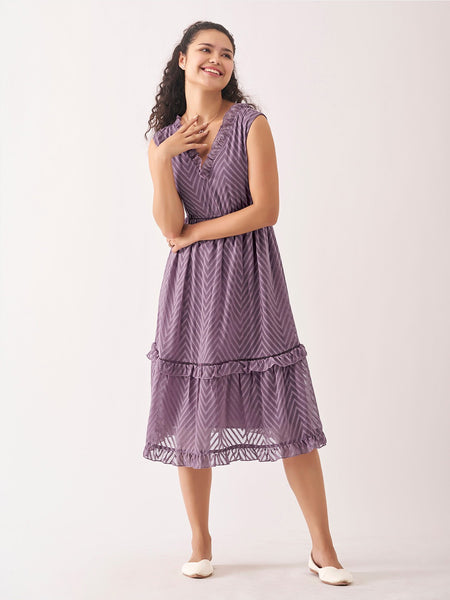 Kurti - V-Neck Crepe Kurti