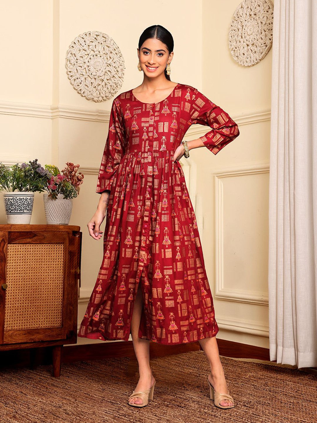 Buy A-Line Kurti Kurti - Indian Dress - K151C1 | Fabricoz Australia Buy A-Line Kurti Kurti - Indian Dress - K151C1 | Fabricoz Australia