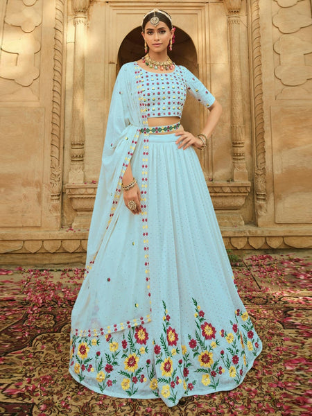  Lehenga Choli - Georgette Sequins Embroidery