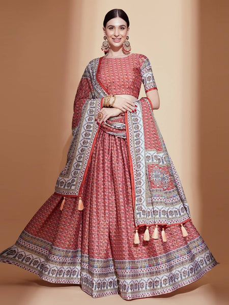 New Lehenga Choli - Digital Printed Chinon Chiffon