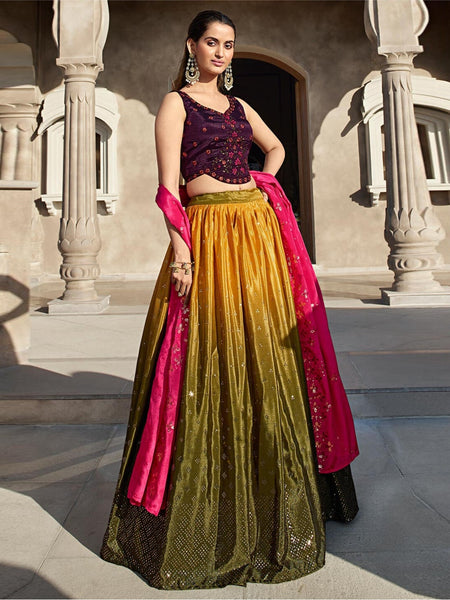 Plus-Sizes Lehenga Choli - Georgette Embroidery