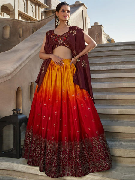 Plus-Sizes Lehenga Choli - Georgette Embroidery