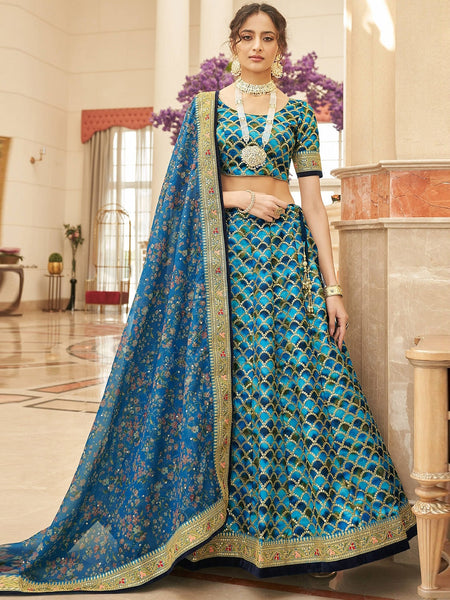 Plus-Sizes Lehenga Choli - Art Silk Embroidery