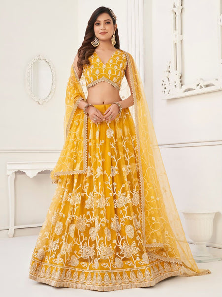 New Lehenga Choli - Butterfly Net Embroidery