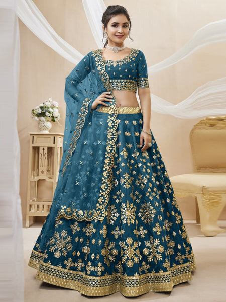Plus-Sizes Lehenga Choli - Embroidery on Art Silk