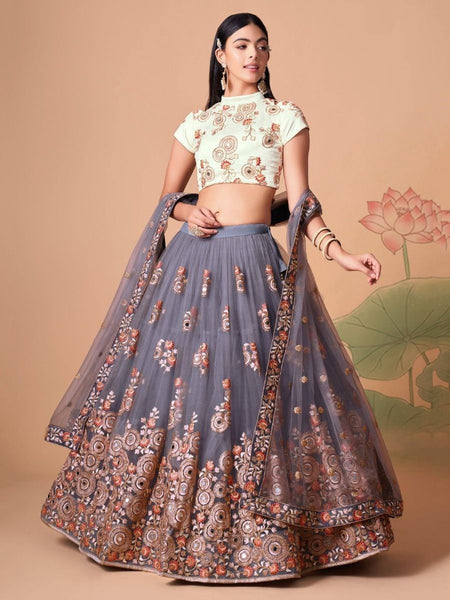 Plus-Sizes Lehenga Choli - Art Silk Embroidery