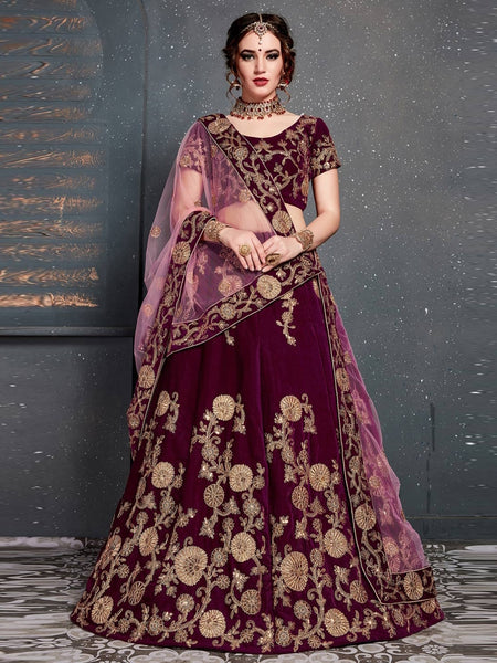 New Lehenga Choli - Velvet & Net Embroidery