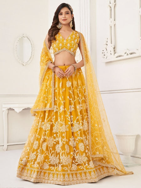 Plus-Sizes Lehenga Choli - Butterfly Net Sequence