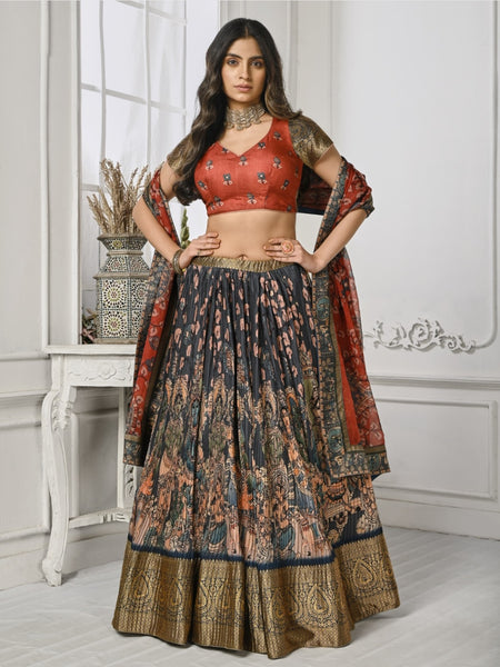 Plus-Sizes Lehenga Choli - Pure silk & Viscose