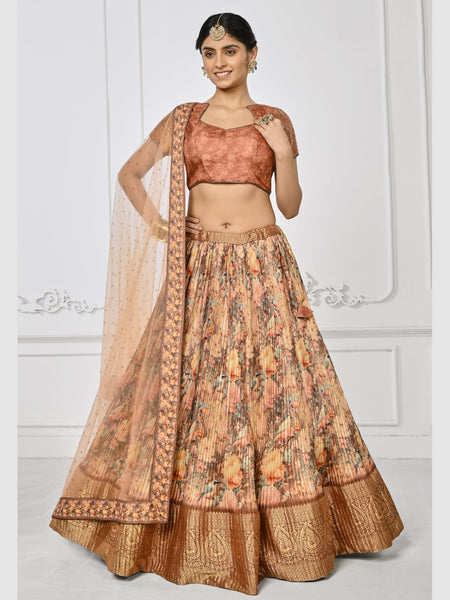 Lehenga Choli - Floral Pure silk
