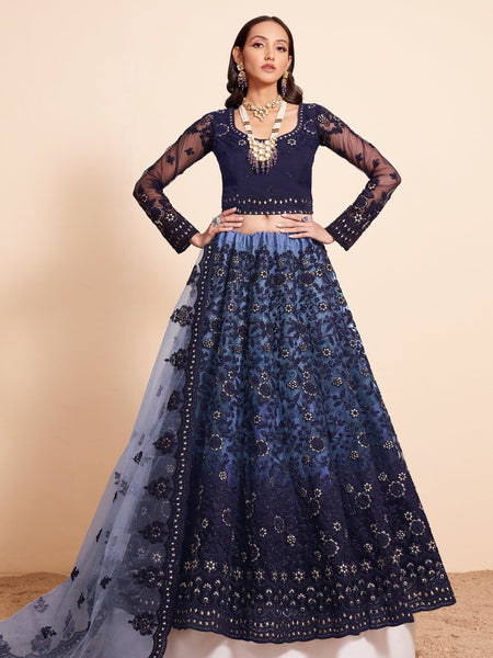 Lehenga Choli - Premium Net Embroidery