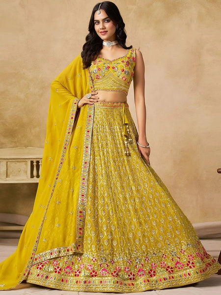 Wedding Lehenga Choli - Georgette Sequins Embroidery
