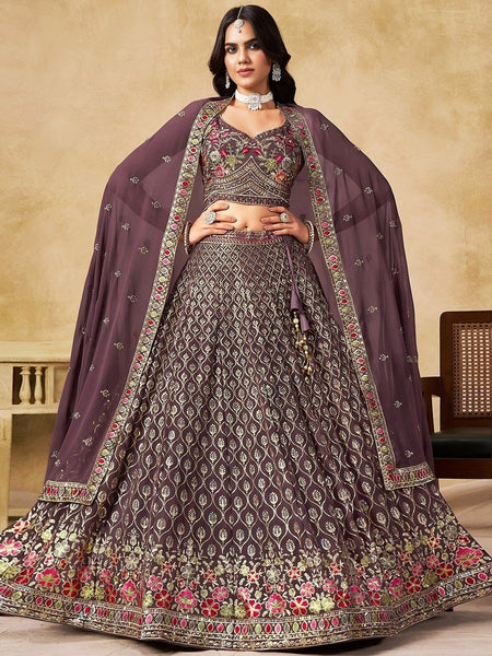 Wedding Lehenga Choli - Georgette Sequins Embroidery