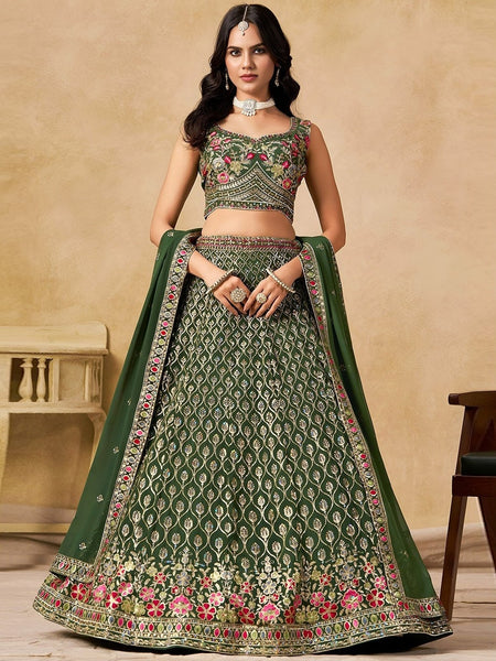Wedding Lehenga Choli - Georgette Sequins Embroidery