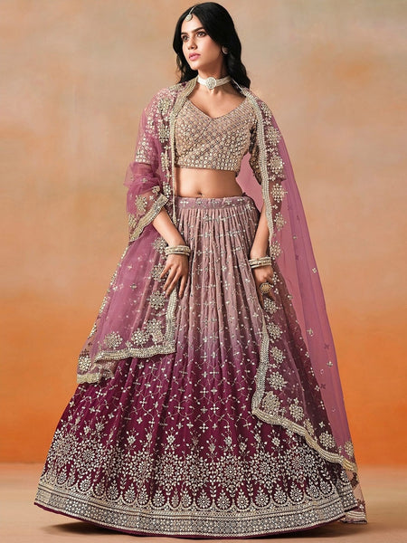 Plus-Sizes Lehenga Choli - Sequins Zari Embroidery