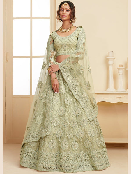 Wedding Lehenga Choli - Silk & Net Embroidery