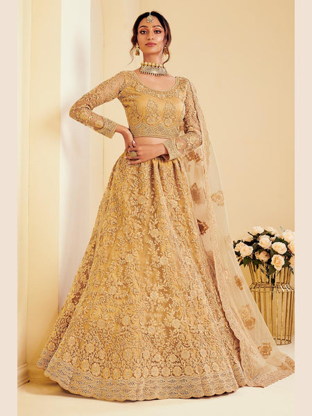 Wedding Lehenga Choli - Silk & Net Embroidery
