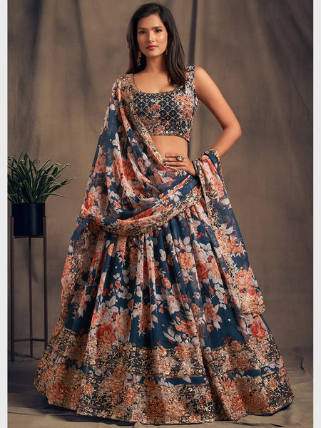 Wedding Lehenga Choli - Embroidery on Organza