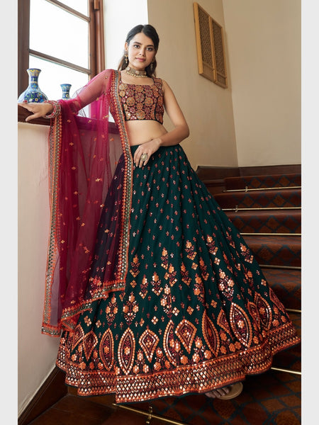 New Lehenga Choli - Embroidered Georgette & Silk