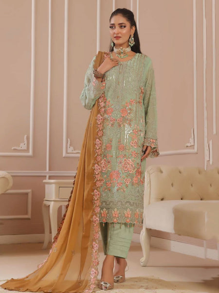 Pakistani Salwar Kameez - Premium Chiffon Embroidery